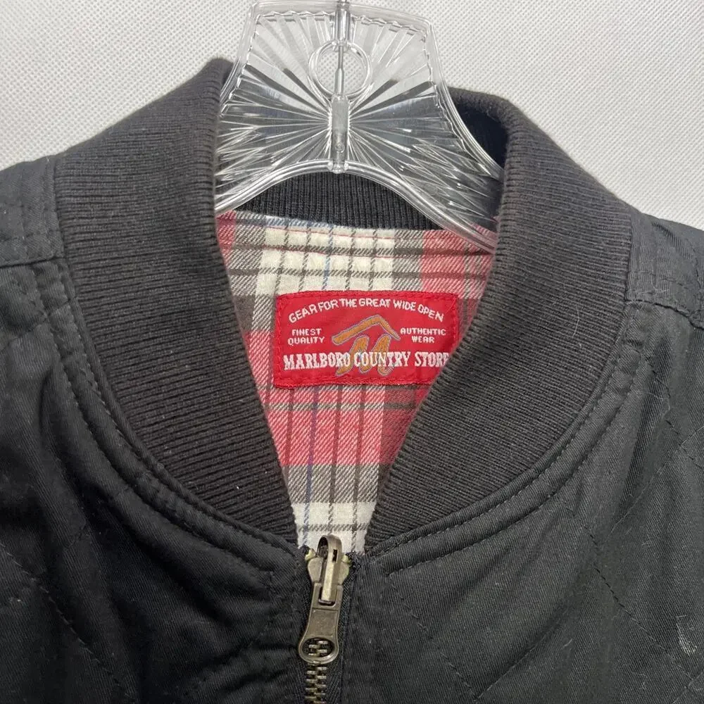 Vintage Marlboro Country Store Vest Mens Large Red Plaid Reversible Quilted 90s